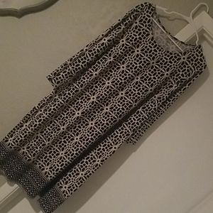 Navy and cream dress